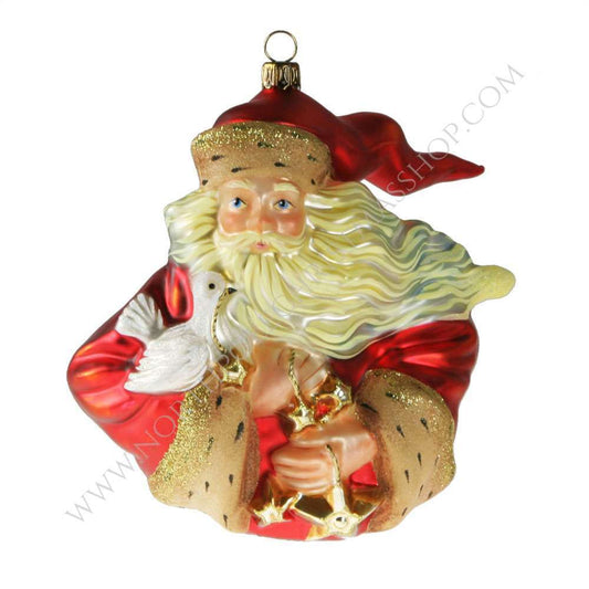 Santa with Embroidered Robe Komozja Family Mostowski - Glass Bauble