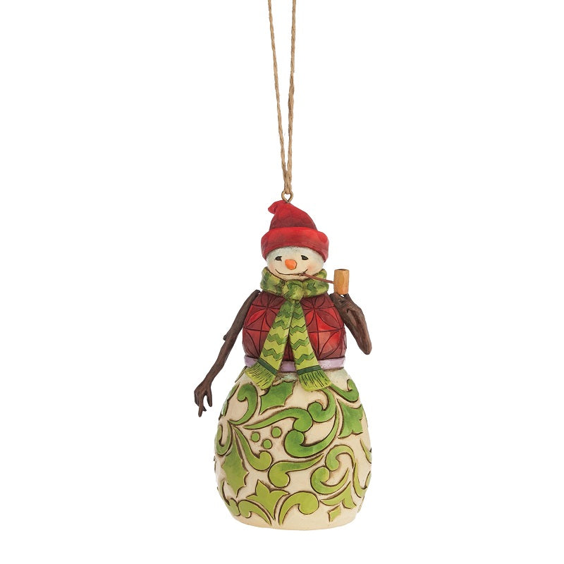 Jim Shore Red & Green Snowman Hanging Ornament 4047792