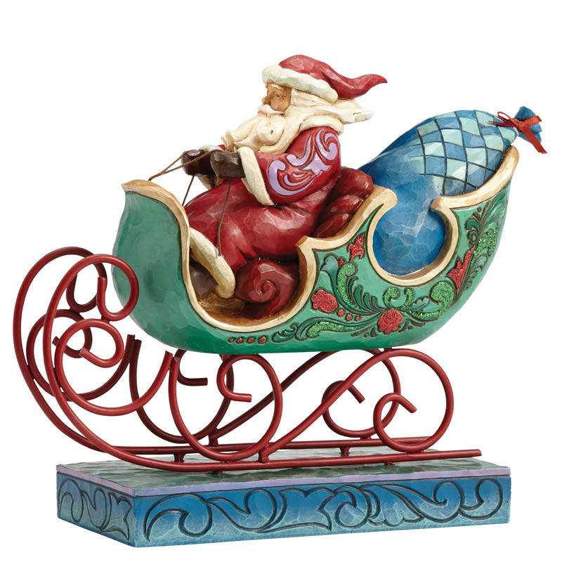 Jim Shore 4053675 Enjoy The Ride (Winter Wonderland Santa in sleigh)