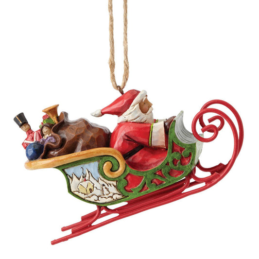 Jim Shore 4053836 Santa in Sleigh Hanging Ornament for sale in UK