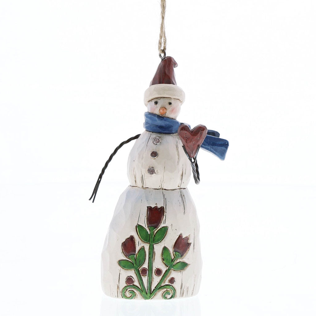 Jim Shore 4058773 Folklore Snowman With Heart (HangingÂ ornament)