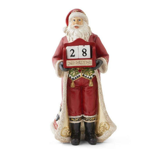 A fabolous decoration to buy in UK - K&K Interiors 53057A - Resin Santa w/Christmas Countdown Blocks