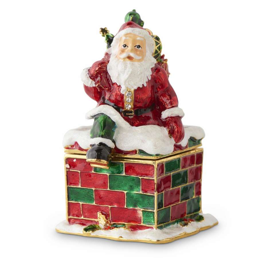 A fabolous decoration to buy in UK - K&K Interiors 53167A - Santa Claus Hinged Jewelry Box