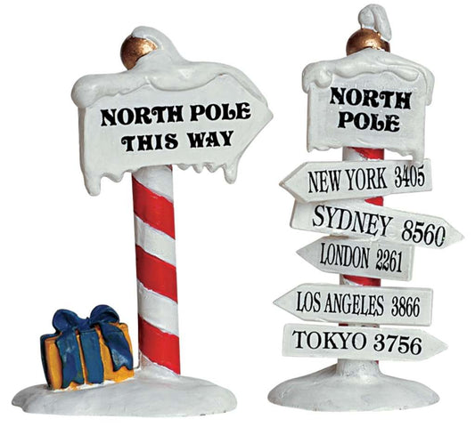 Lemax Village 64455 North Pole Signs, Set Of 2 64455 for sale in UK