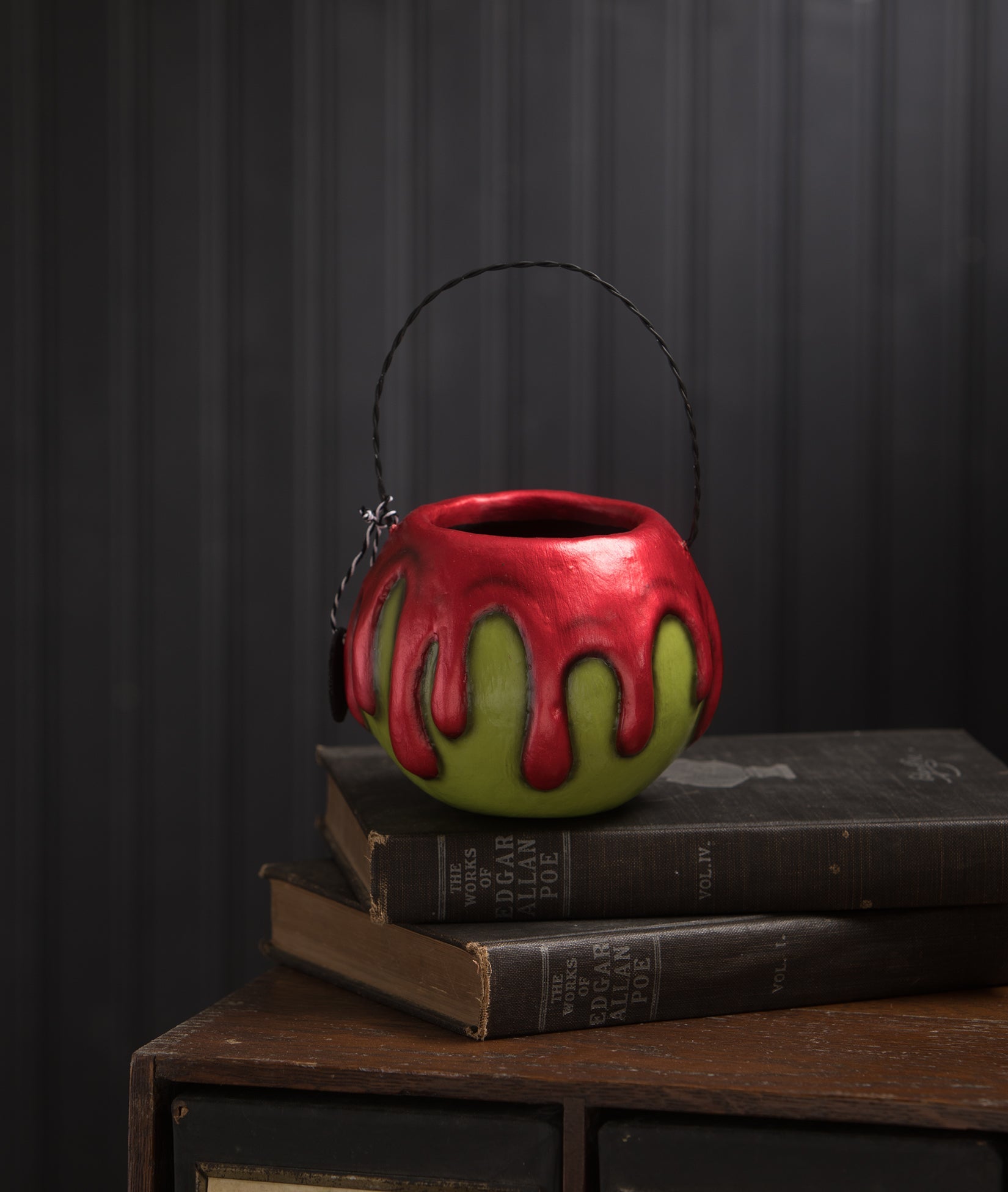 Bethany Lowe Small Green Apple With Red Poison Bucket LA1393