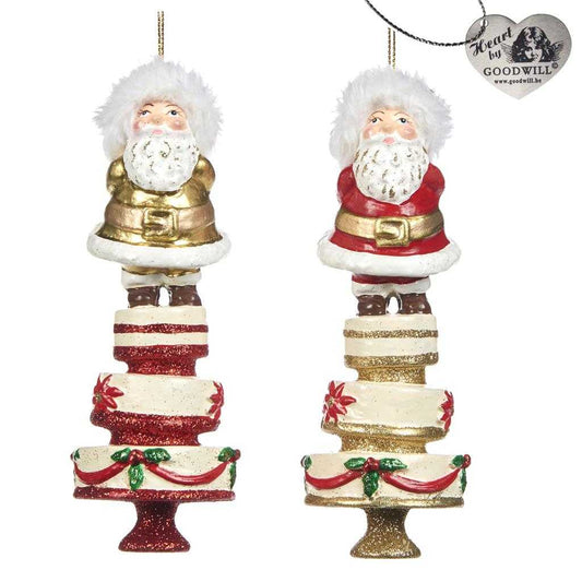 For sale in UK Goodwill Belgium Santa On Cake Ornament B 94411