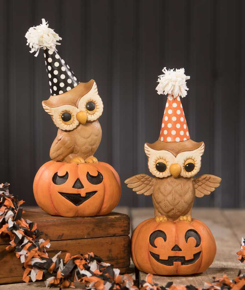 For sale in UK Bethany Lowe TL9436 - Party Owl On Pumpkin 2A