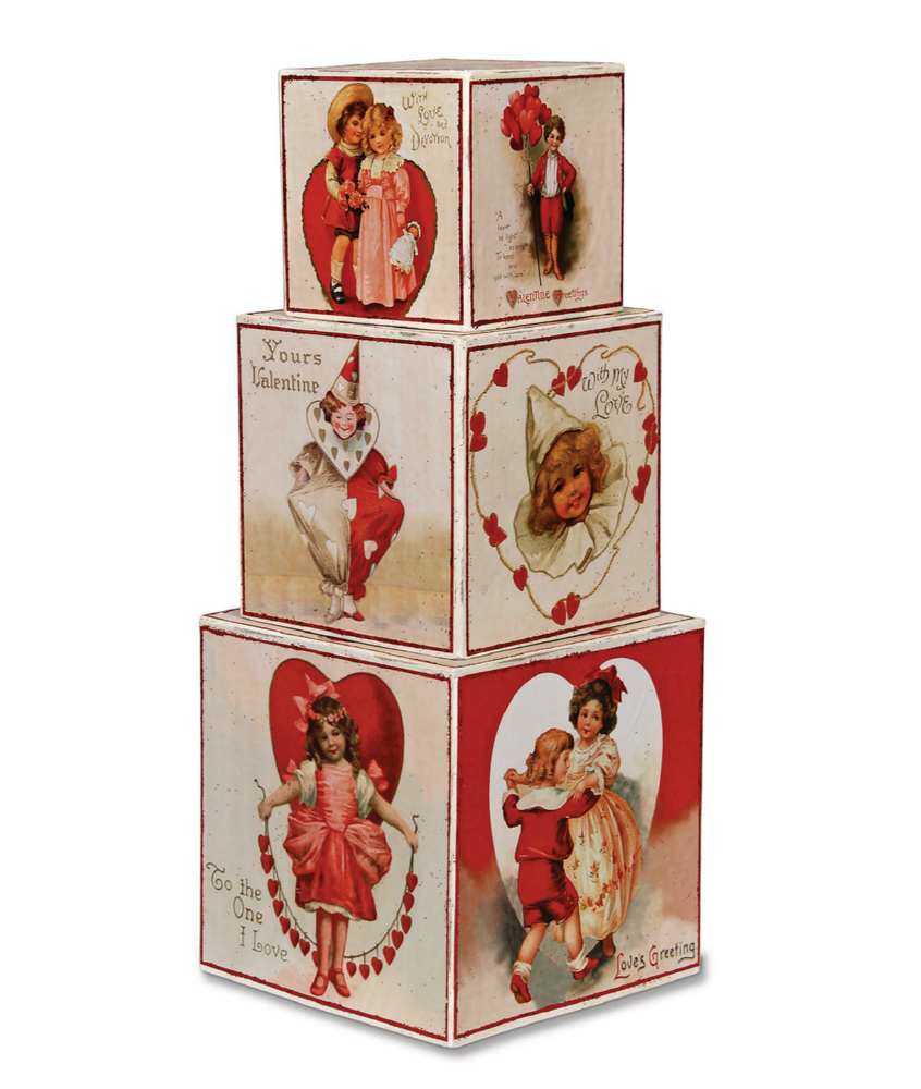 A fabolous decoration to buy in UK - Bethany Lowe TP4142 Sweetheart Blocks Set of 3