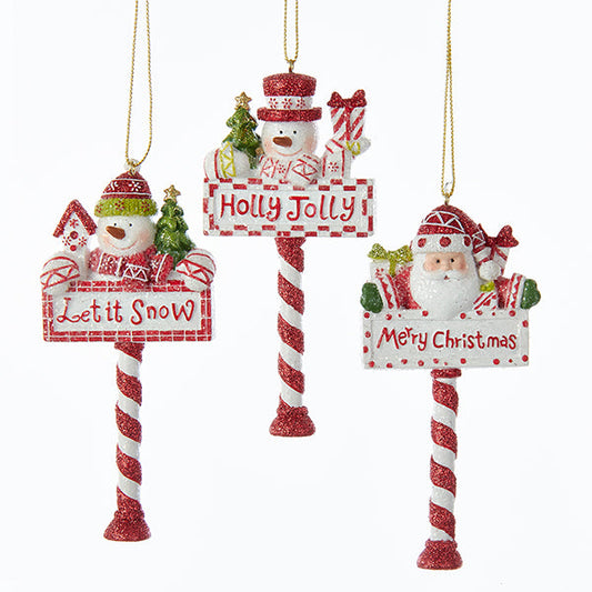 Kurt S. Adler NYC C6762 Resin Santa/Snowman Ornament 3 Assorted