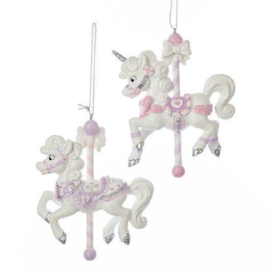 C7905 Sugar plum carousel horse ornaments 2 assorted Kurt S.Adler NYC