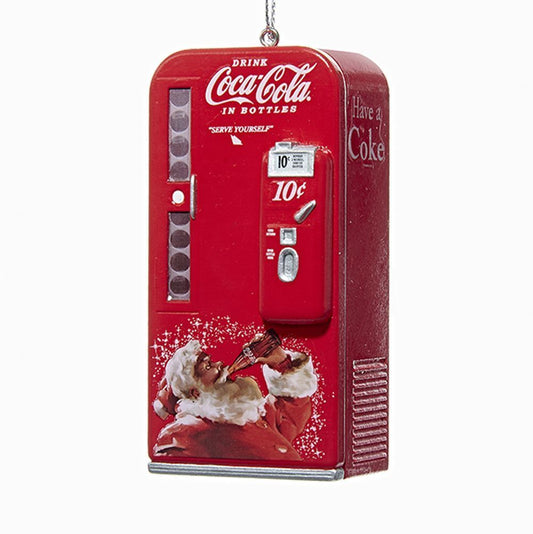 Kurt Adler NYC CC1162 Coca-Cola Vintage Vending Machine With Santa Ornament