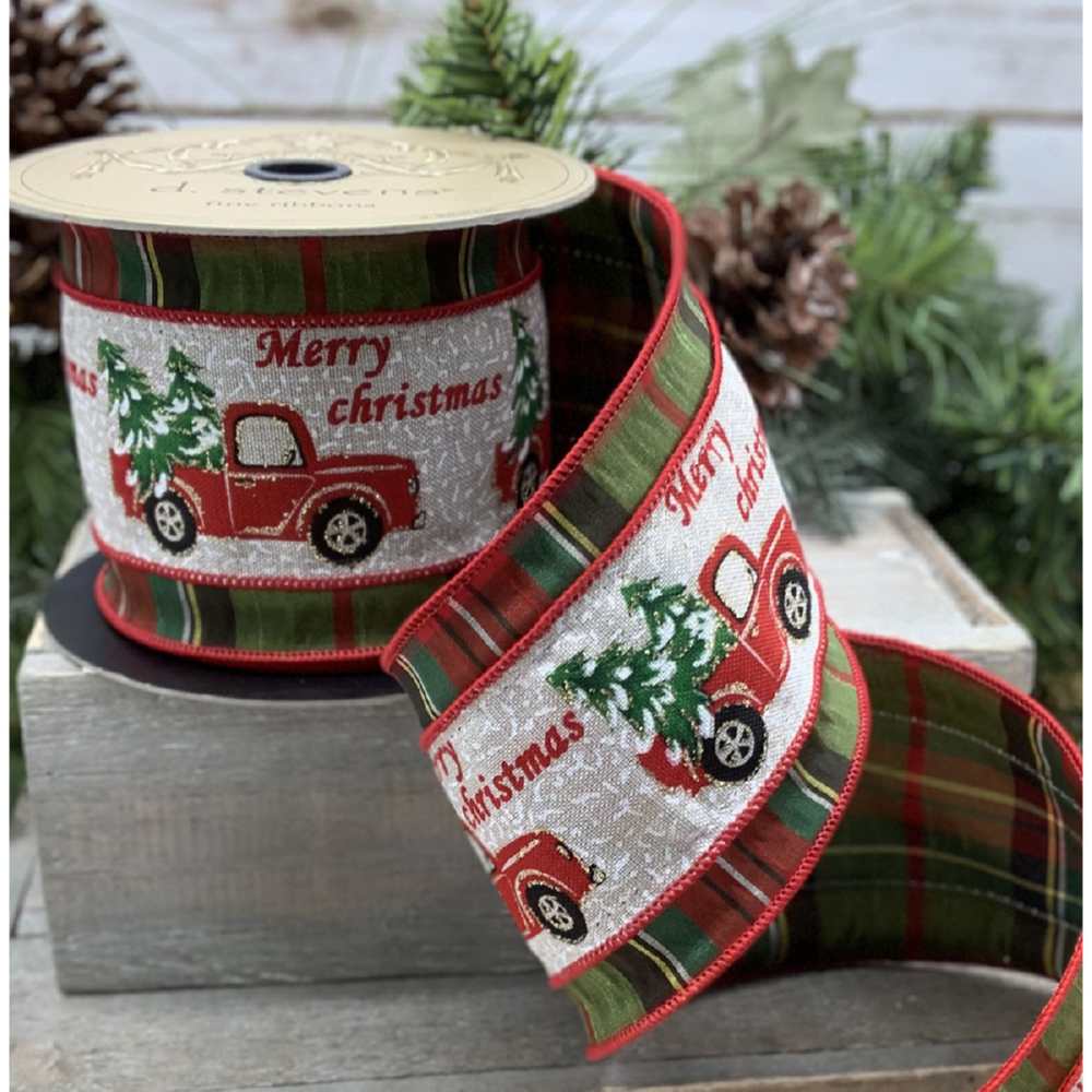 A fabolous decoration to buy in UK - D. Stevens Faux Dupion Plaid Ribbon