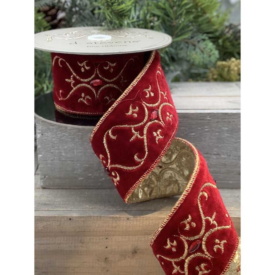 A fabolous decoration to buy in UK - D. Stevens Velvet Embroidered Ribbon