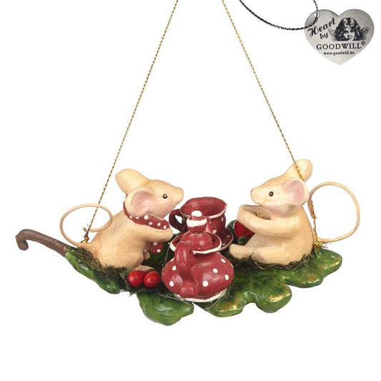 For sale in UK Goodill Belgium B 93156 Woodland Tea Party Mice On Leaf