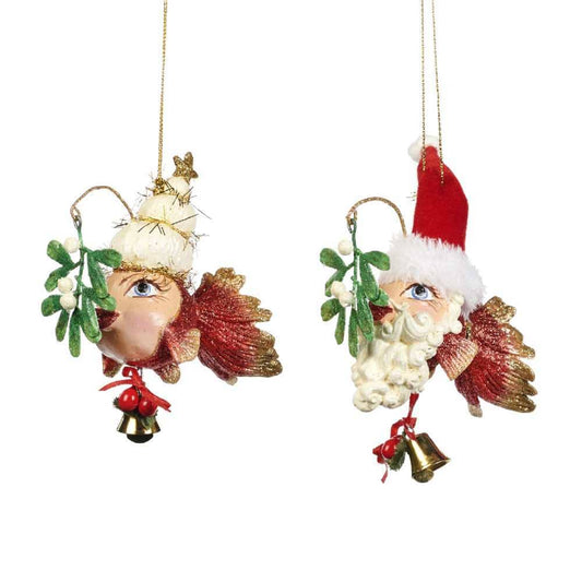 For sale in UK Goodwill Belgium Santa Mistletoy Fish Couple Ornaments