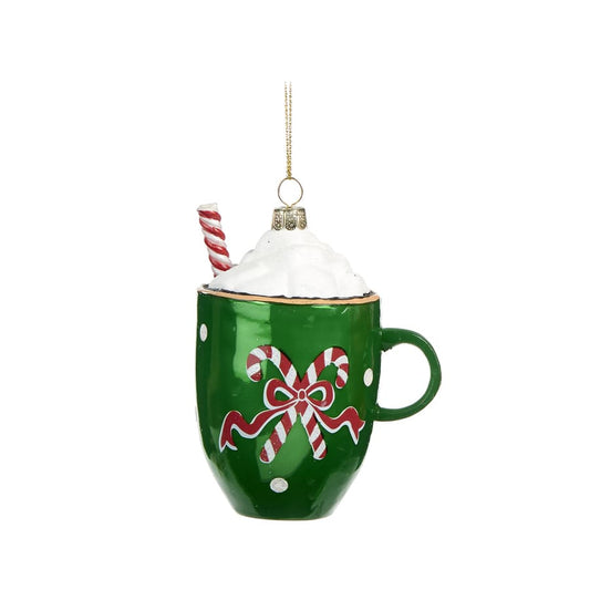 For sale Goodwill Belgium YA 92118 Glass Cup of Hot Chocolate Ornament