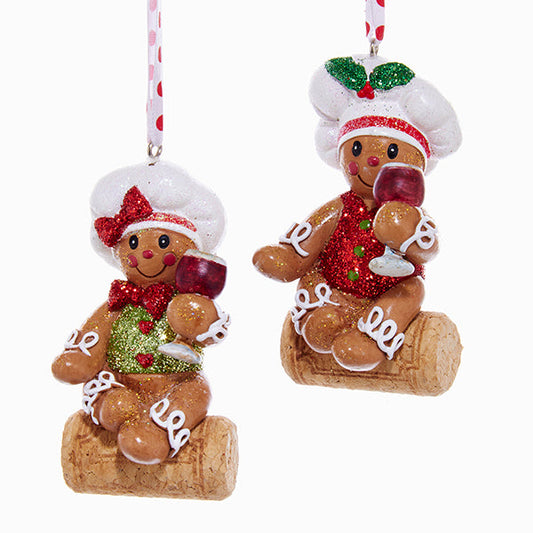 H5126 Gingerbread chef with glass 2 assorted Kurt S.Adler New York