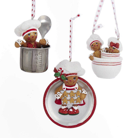 H5145 Kurt S. Adler Gingerbread ornament 3 assorted in cup