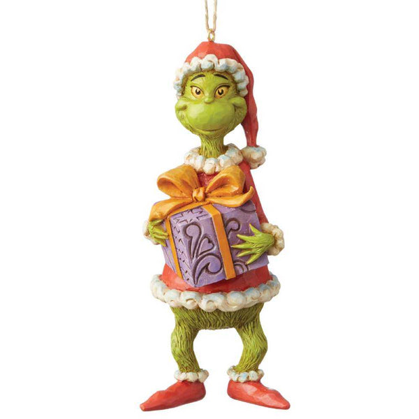 Jim Shore 6004067 Grinch Holiding Present (HangingÂ Ornament)