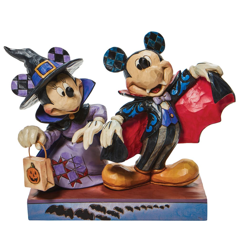 Jim Shore 6008989 Terrifying Trick-or-Treaters - Mickey and Minnie as a Vampire