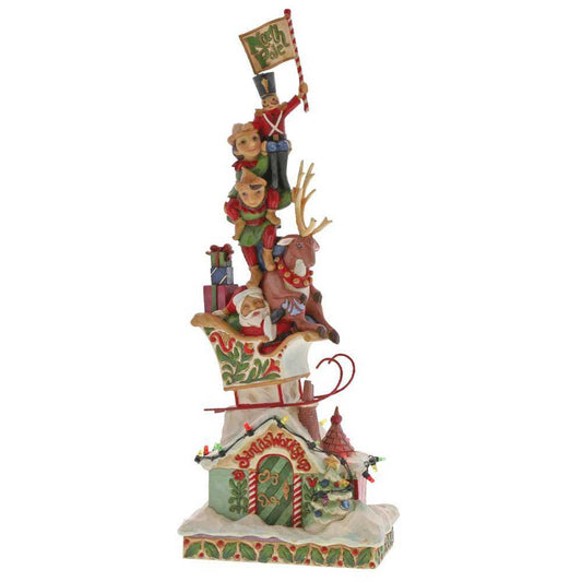 Jim Shore Heaped With Holiday Cheer  Lighted Stacked Santa 4060310