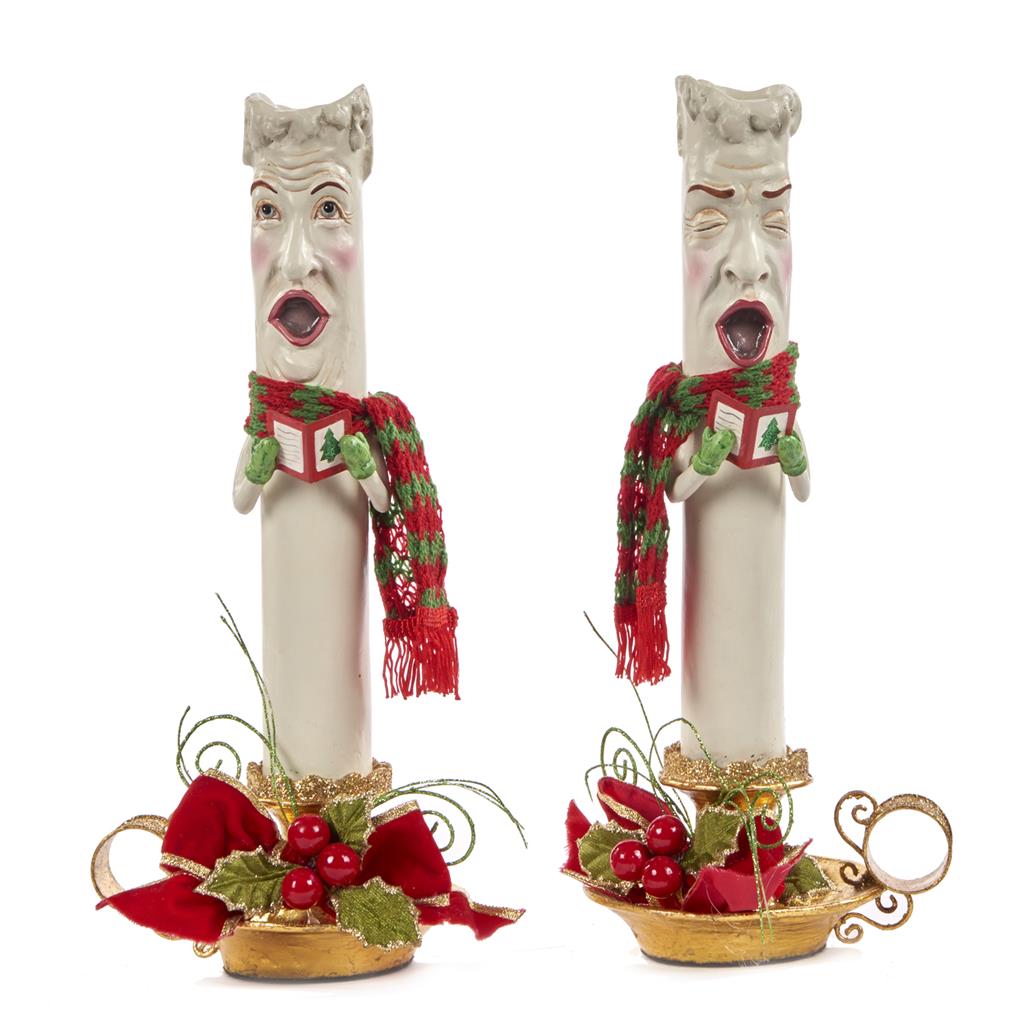 Katherine's Collection Xmas Caroling Candle 2 assorted 28-828336