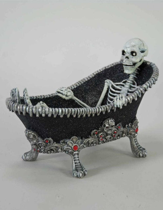 A fabolous decoration to buy in UK - Katherine's Collection 28-828202 
Dead and Breakfast Skeleton in the Bathtub