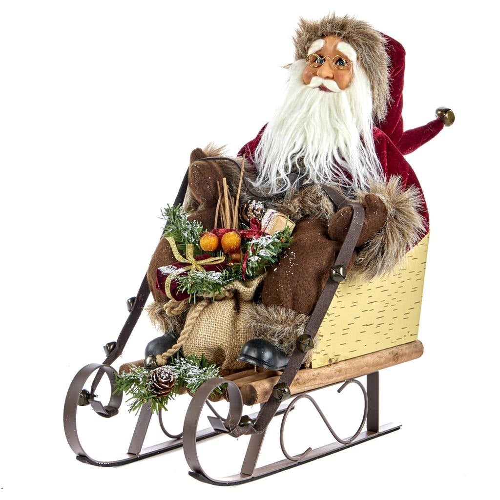 A fabolous decoration to buy in UK - Katherine's Collection Santa in Woodland Sleigh KC C 18-741669