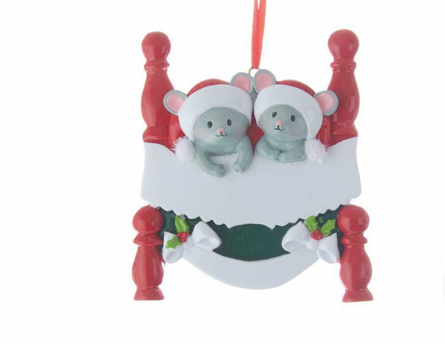 Kurt Adler C6586 Mice On Bed Family Of 2 Ornament