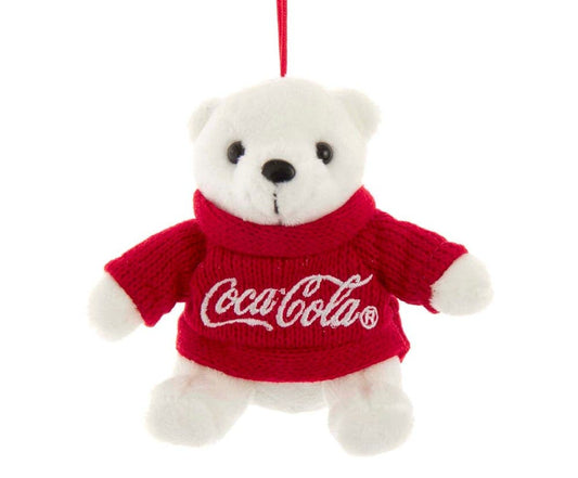 Kurt Adler 4" Coke Bear With Red Sweater Ornament CC7201