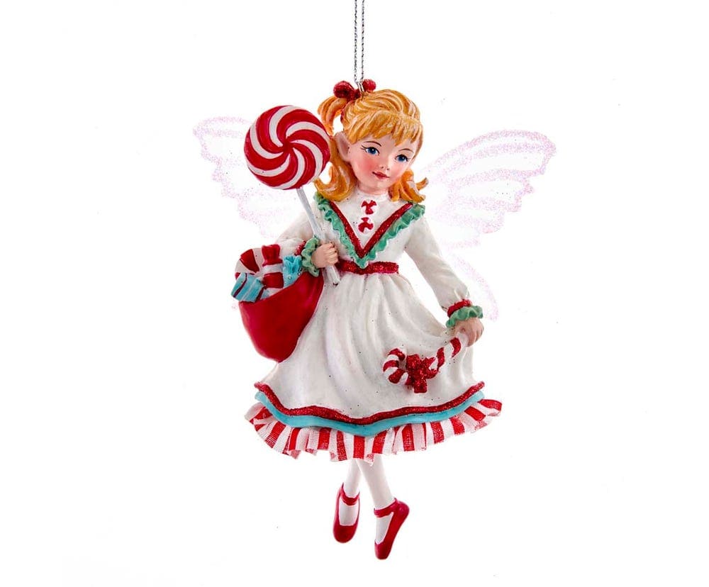 Kurt Adler 5.5" Retro Fairy With Candycane Lollipop E0433