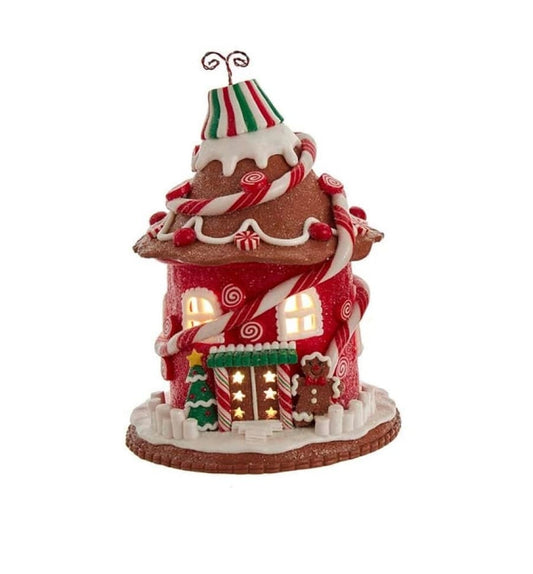 Kurt Adler 7.5" Candy Gingerbread House With C7 Bulb GBJ0022B