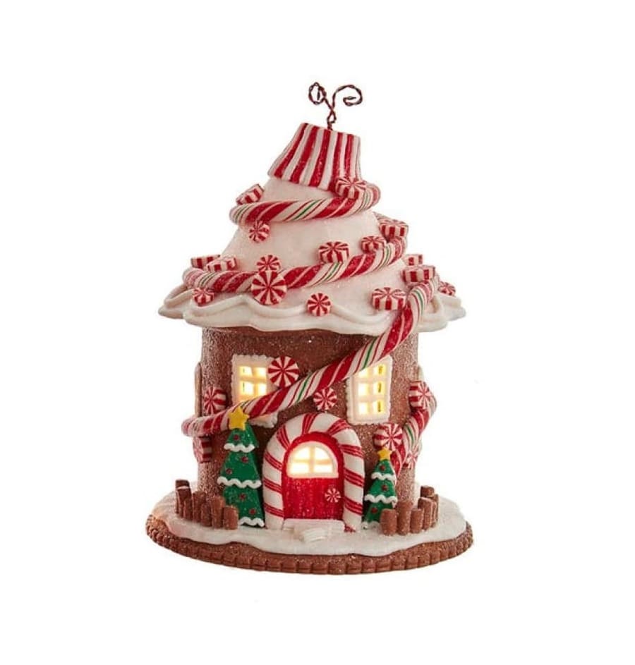 Kurt Adler 7.5" Candy Gingerbread House With C7 Bulb GBJ0022A