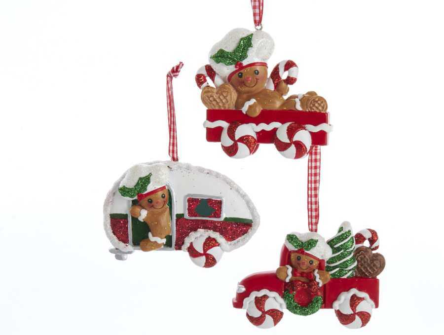 Kurt Adler H5552 Gingerbread Wagon Rv Pickup Truck3 Assorted