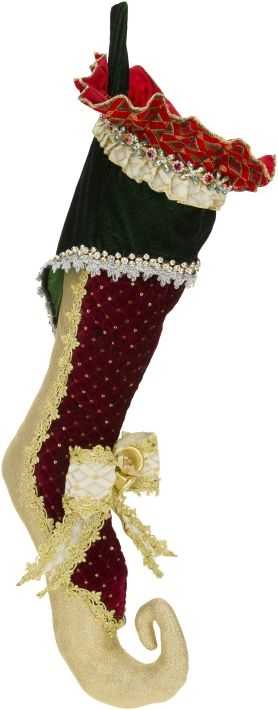 A fabolous decoration to buy in UK - Mark Roberts Gold Burgundy Stocking 24'' 24-87570