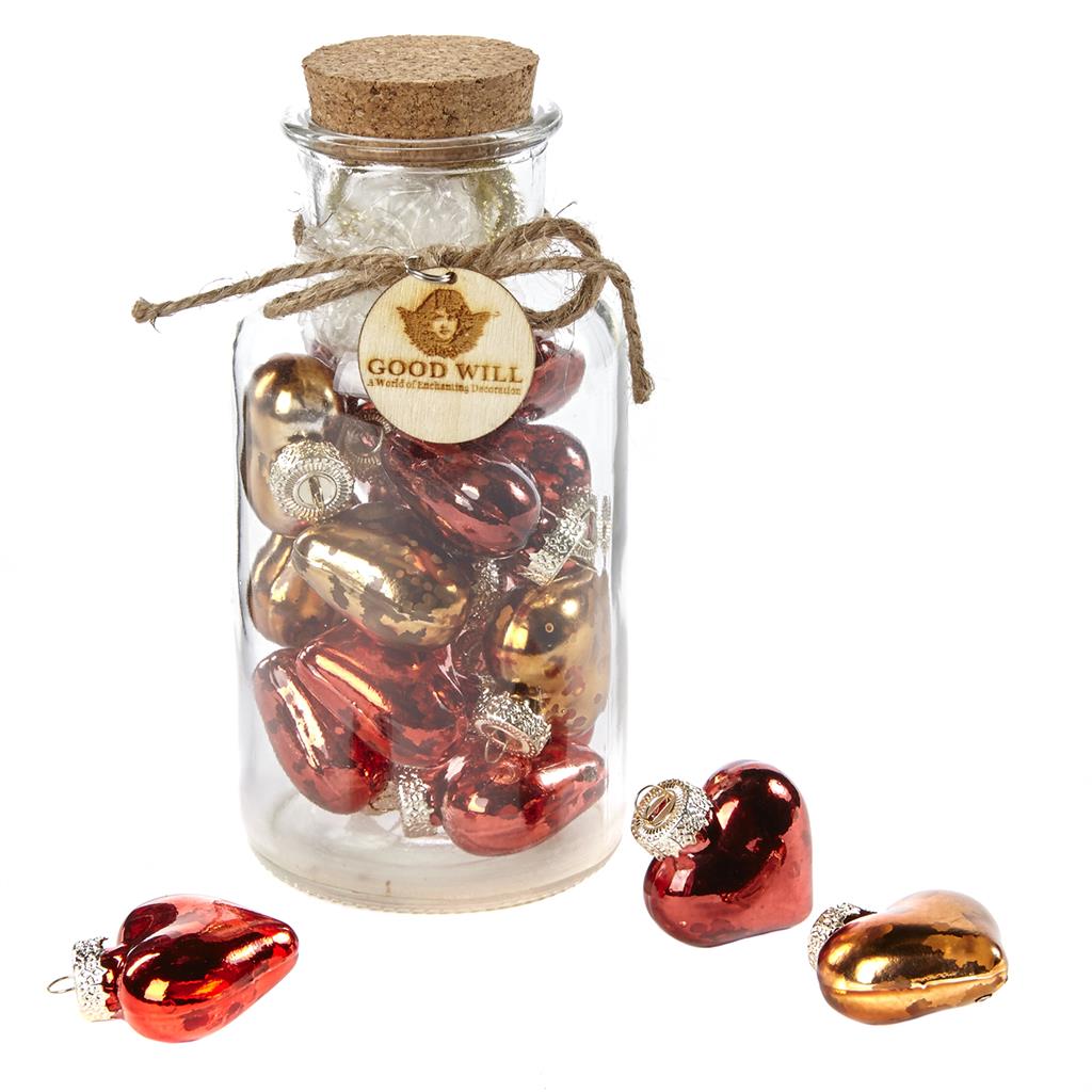 For sale in UK Glass Antique Heart Ornament in Bottle MC 18130