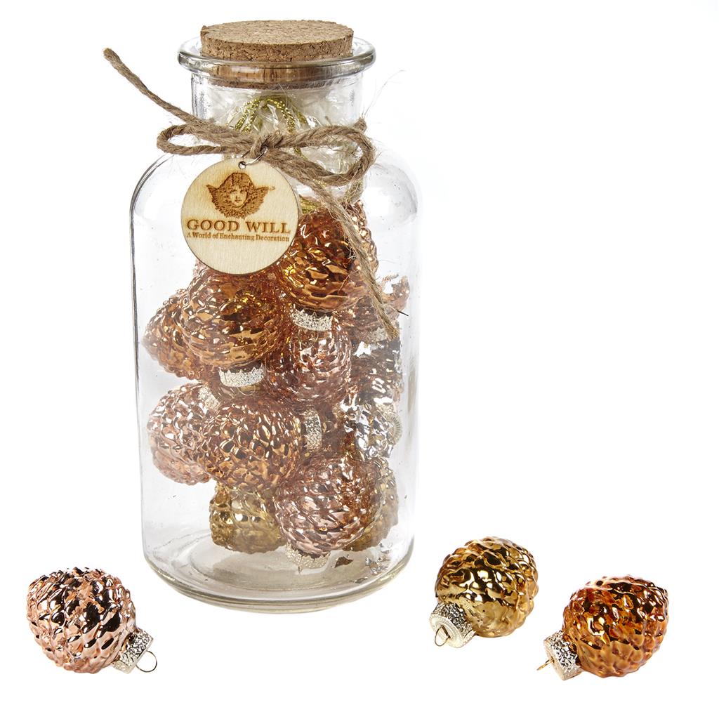 For sale in UK Glass Pinecone Ornament in Bottle MC 18135