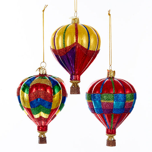 Kurt S. Adler NYC NB1142 Noble Gems Hot Air Balloon 3 Assorted