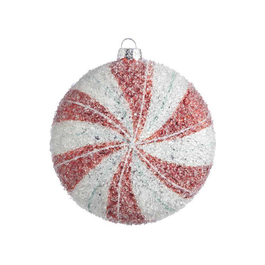 A fabolous decoration to buy in UK - RAZ Imports Iced Peppermint Disc Ornament 4022850