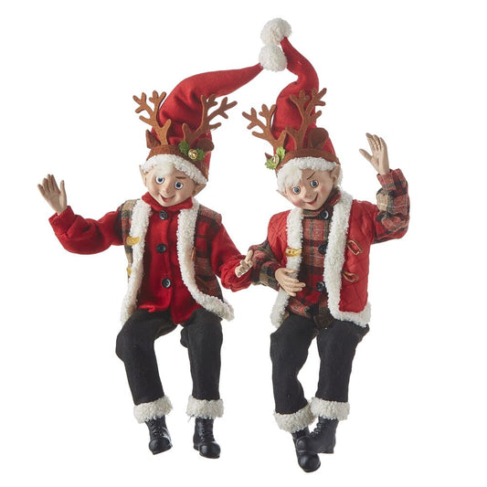 A fabolous decoration to buy in UK - Raz Imports 16inch Posable Elf with Reindeer Antlers 4102265 2 Assorted