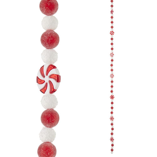 A fabolous decoration to buy in UK - Raz Imports 4inch Peppermint and Ball Candy Garland G4120013