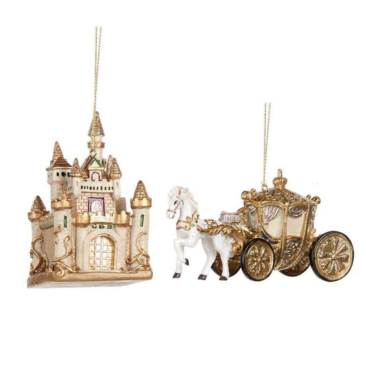 Goodwill Belgium Horse Carriage Castle Ornament 2 Assorted TR 24805