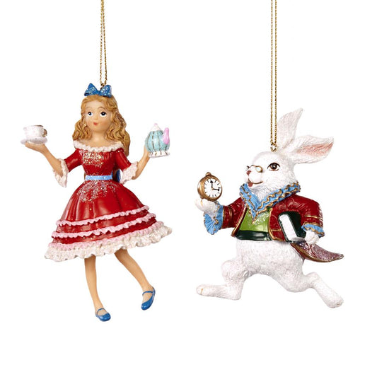 For sale in UK Alice in Wonderland and Too Late Rabbit Ornament