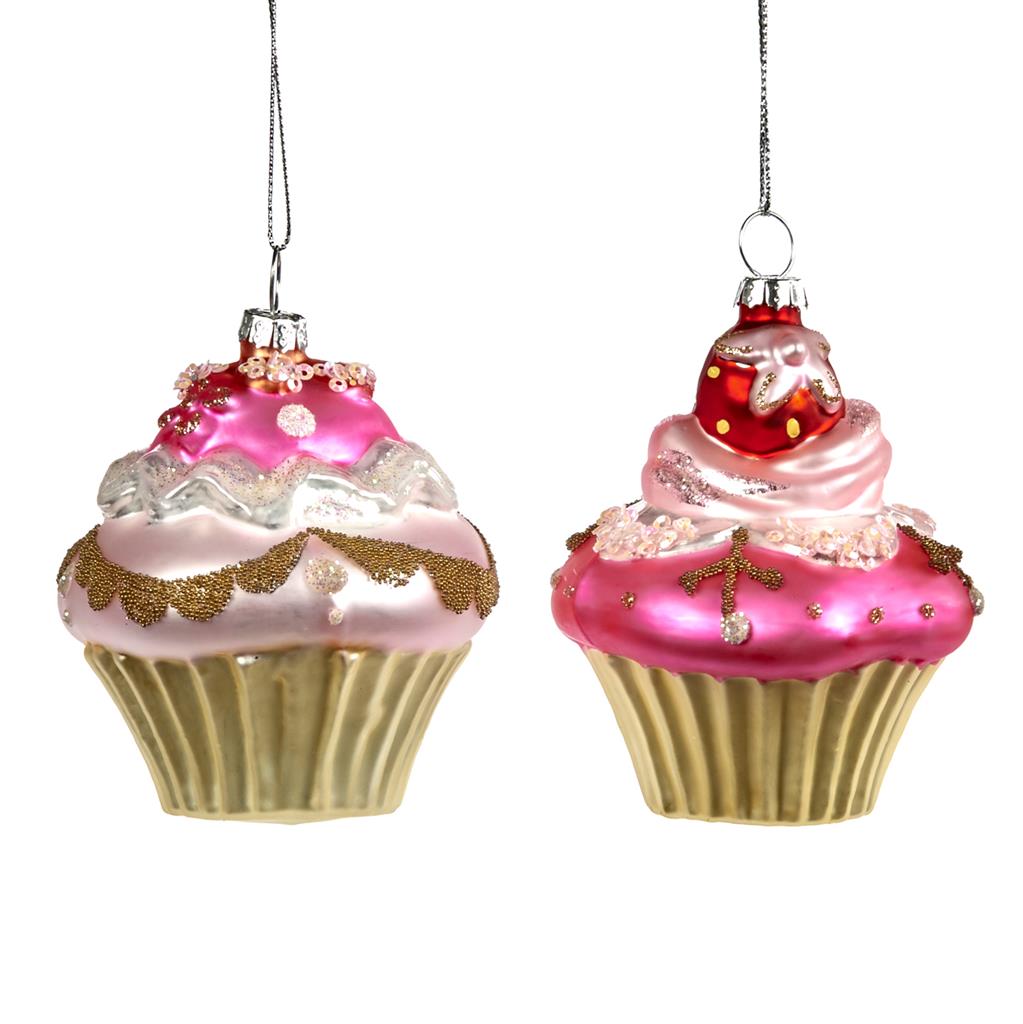 For sale in UK Glass Cupcake Ornament TR 27083