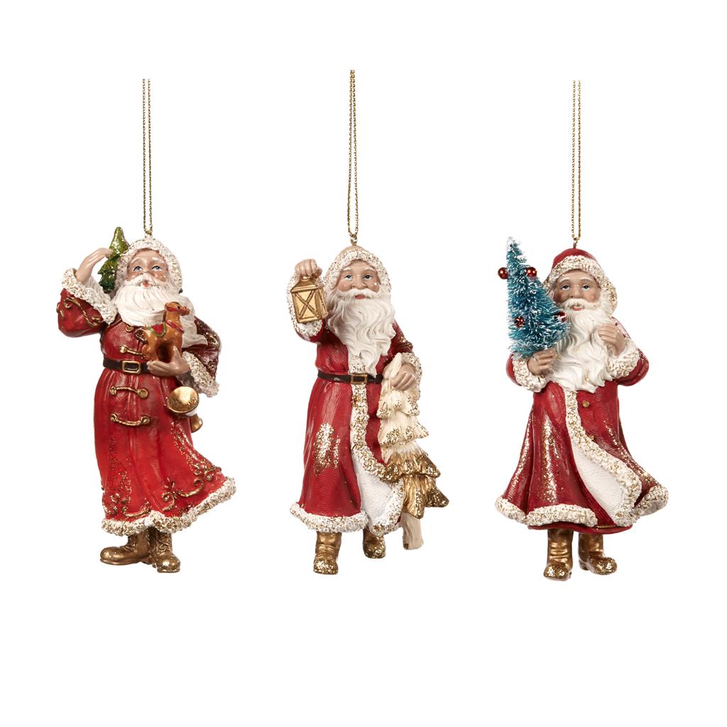 For sale in UK Santa with Tree Ornament 3 Assorted TR 27164