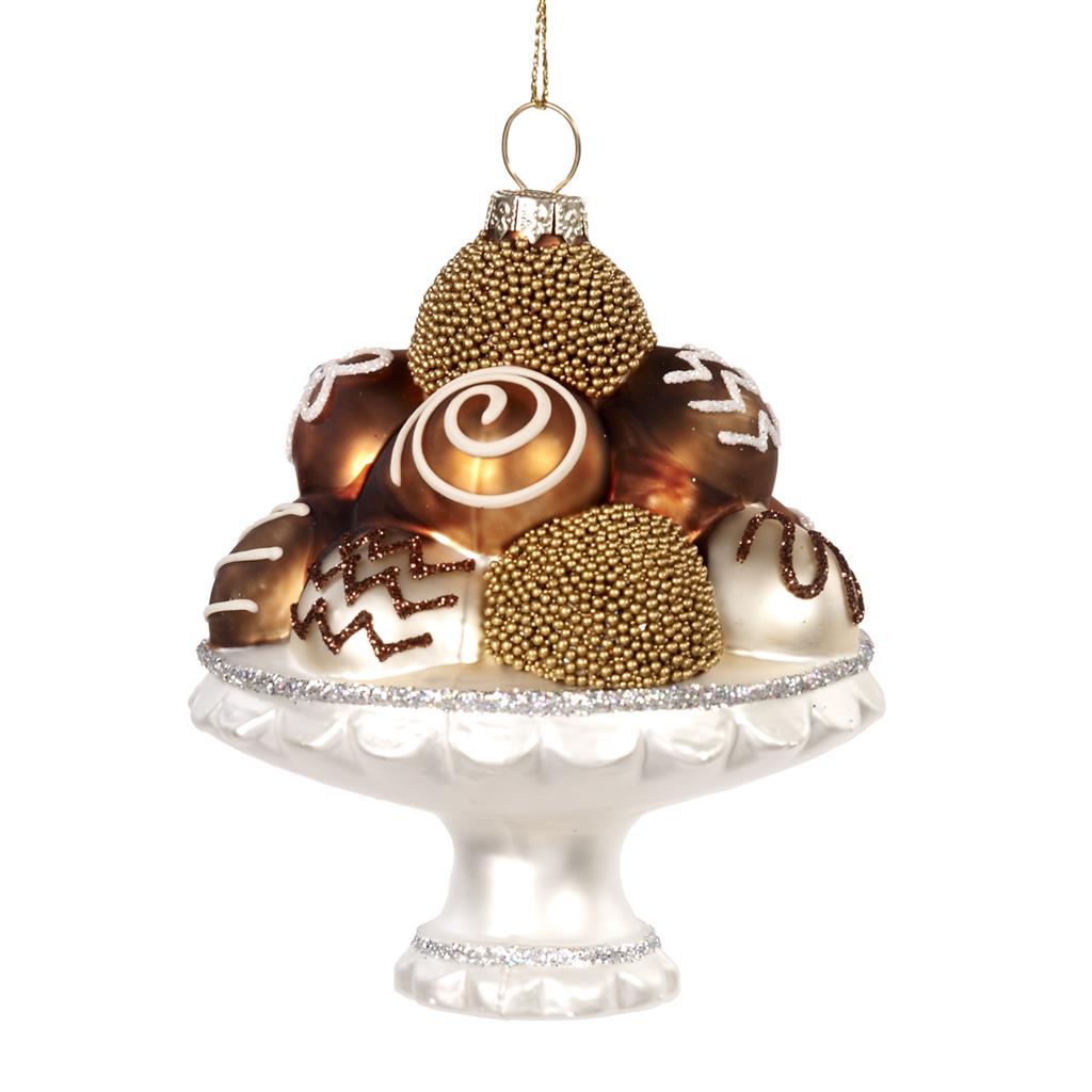 Glass Chocolates on Stand Ornament TR 27422 for sale in UK