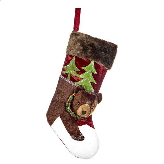 For sale in UK Fabric Bear Stocking Brown TR 28345